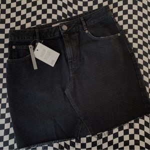NWT Asos Black Denim Mini Skirt UK 12 US 8
